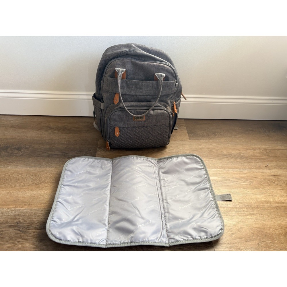 BobbleRoo Quilted Diaper Bag Backpack with Changing Pad - Picture 2 of 6